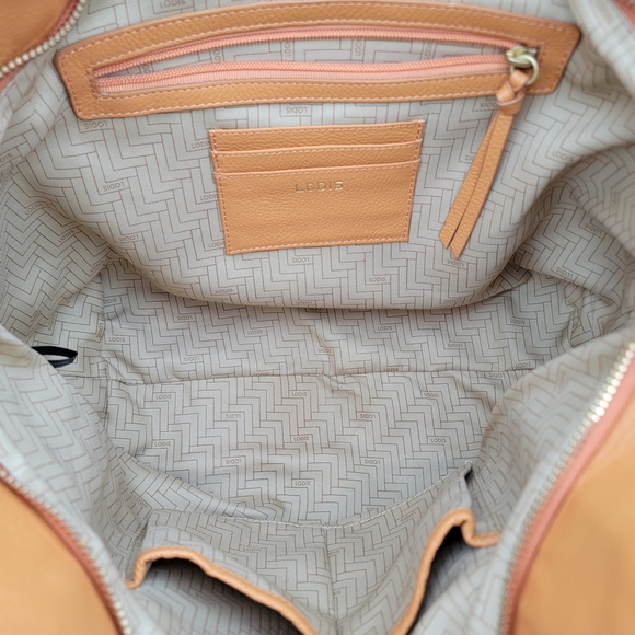 Lodis Texas Leather Sutton Tote/crossbody In Nectarine - Picture 14 of 16